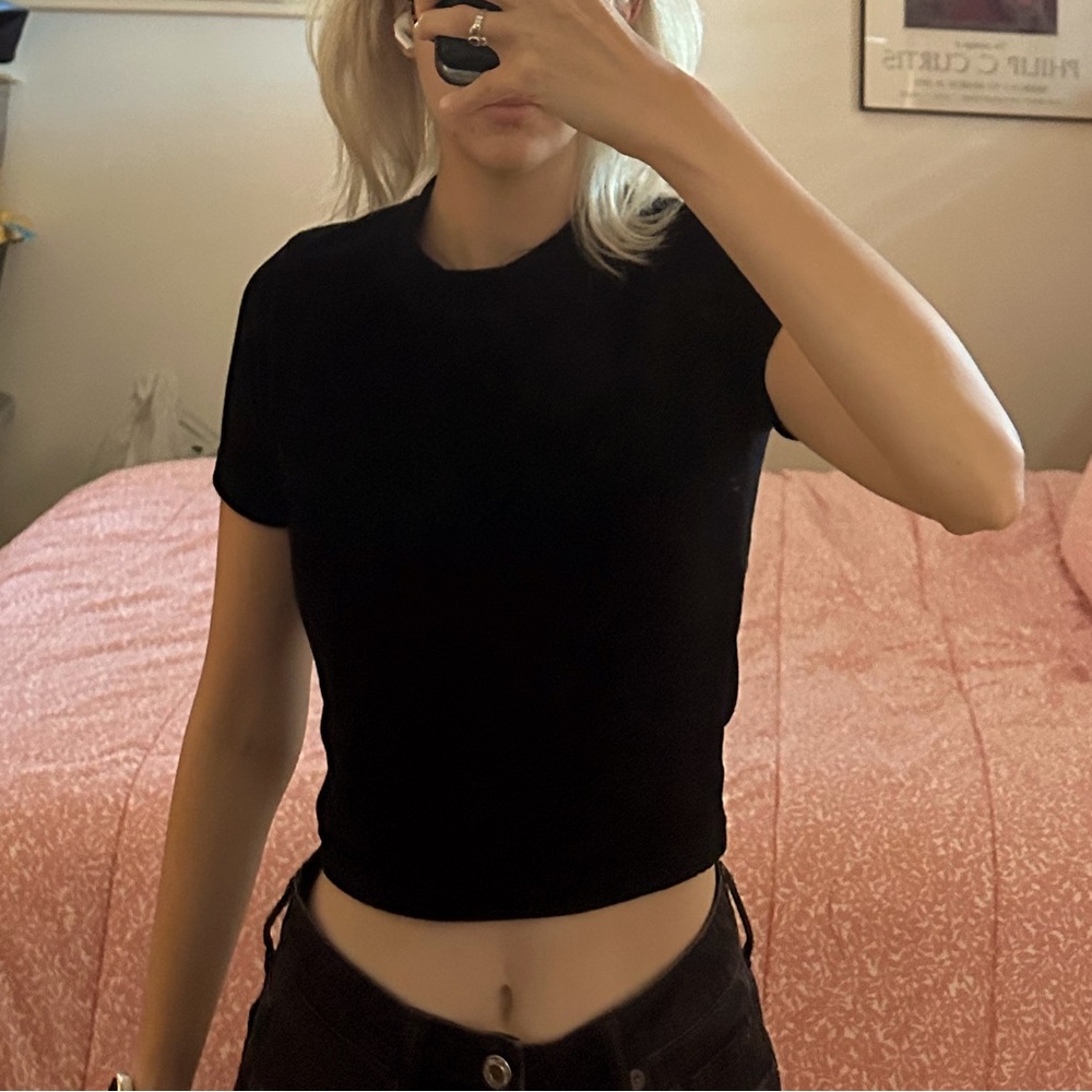 Black Velvet Crop Top